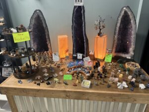 Stone animals and Amethyst Crystal Cathedrals